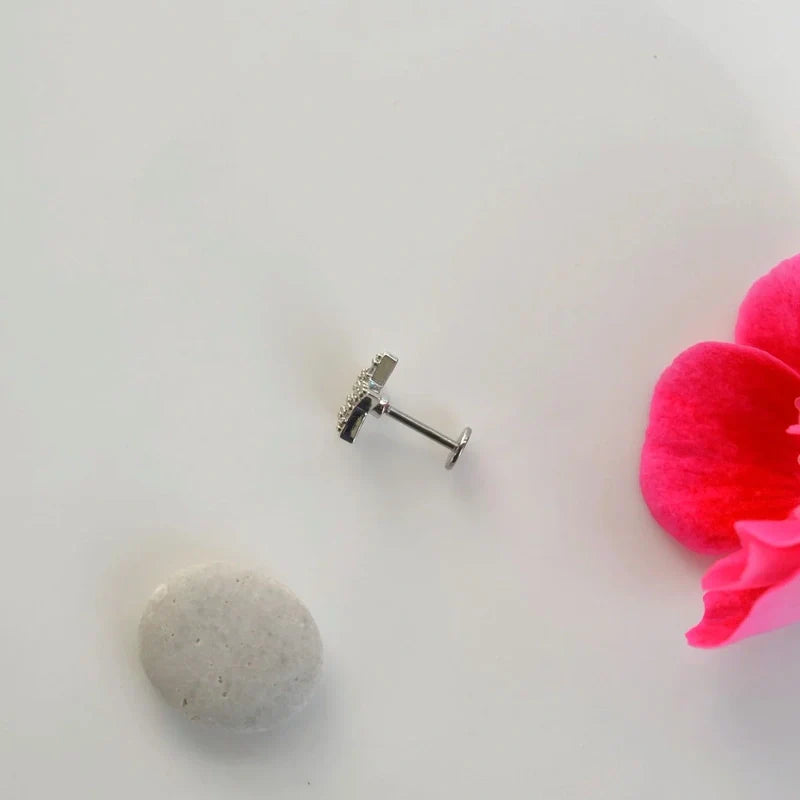 Minimalist Star Stud Earring, Zircon Stone Steel Piercing, Tragus Piercing, Stud Earrings, and Helix Piercing for Lobe