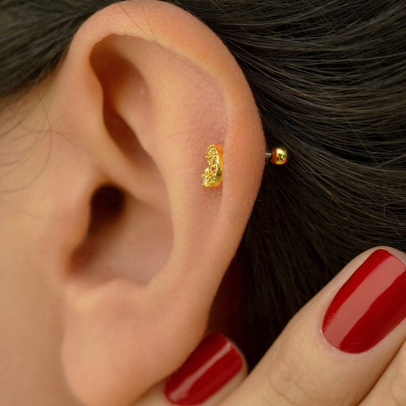 Letter Earrings Stud Letter Earrings  Piercing for Helix, Tragus, Lobe, and Cartilage Gold  Silver Gift For Her