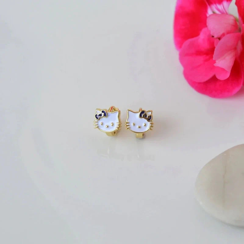 Kitty Cats Earrings Ring Model Cat Figured Earrings