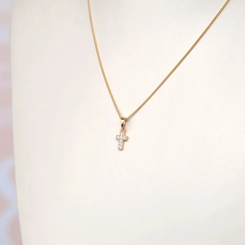 Mini Cross Necklace Minimal Cross Necklace