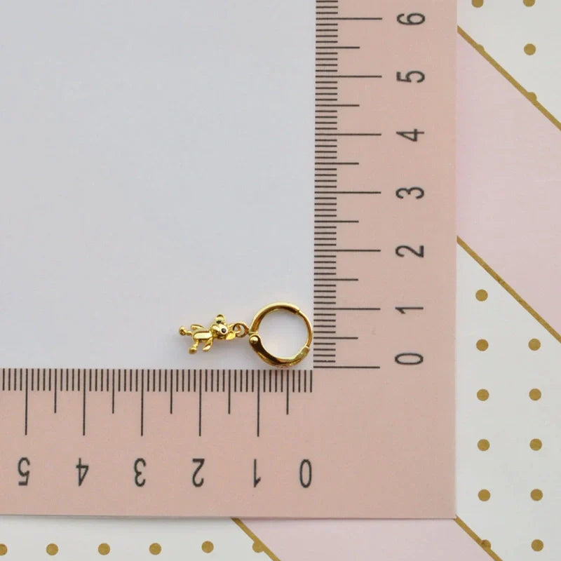 Teddy Bear Dangling Ring Dangle Bear Piercing for Helix and Cartilage  Gold Colour