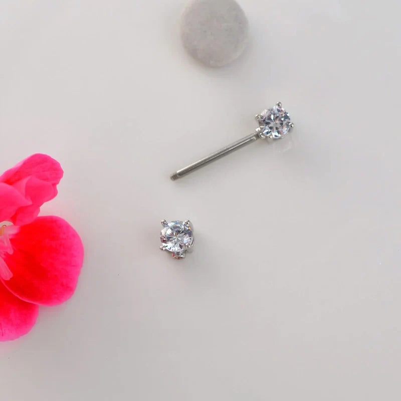 16 mm Nipple Piercing with Zircon Stones Nipple Piercing Nipple Barbells Nipple Bar Body Piercing Bridge Barbells Body Jewelry Silver