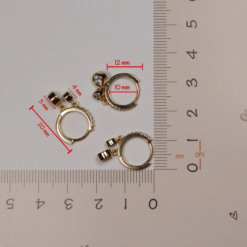 Solitaire Dangle Earrings, Hoop Earrings Stoned Earrings, Shine Earrings  Cartilage Piercing Earrings Helix Lobe Top Lobe