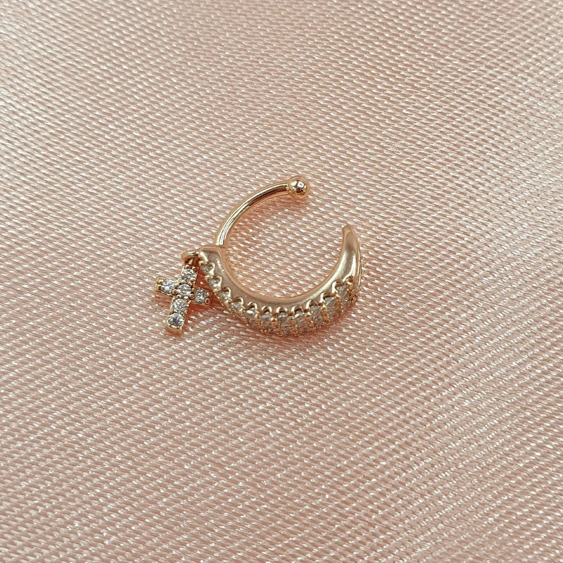 Cross Ear Cuff Dangle Earring Drop Earring  Cross Model Compression Cartilage Earrings Dangle Cross Stone Dangle Earrings