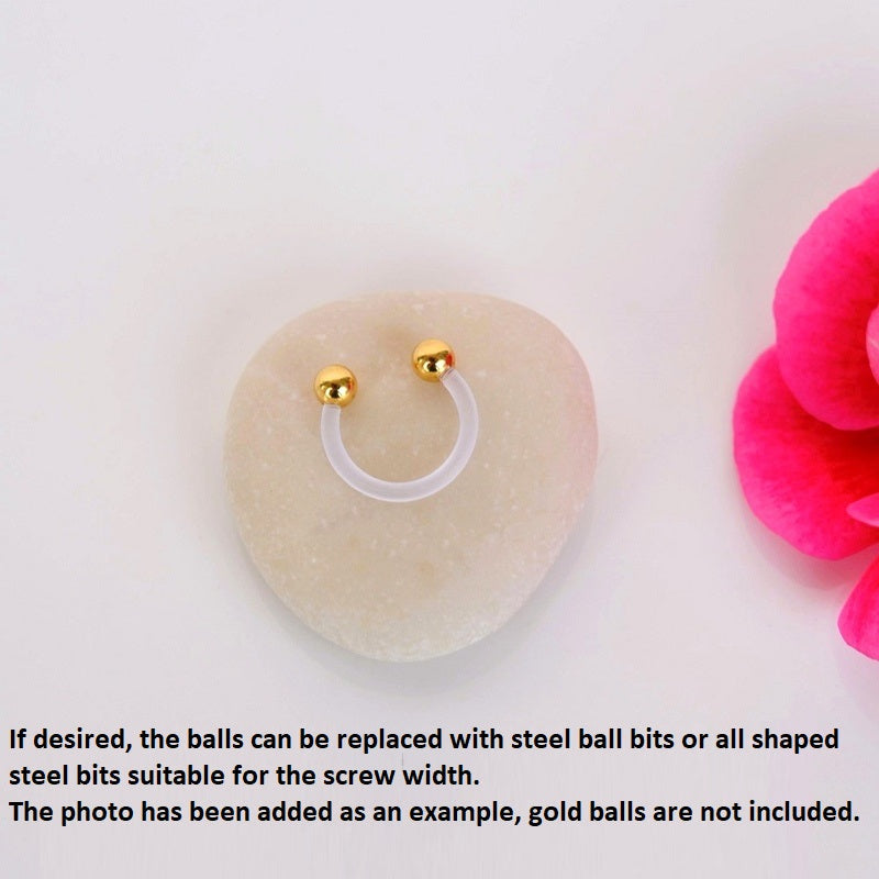 Flexible Bioflex Silicone Tragus Horseshoe Piercing, Hypoallergenic Nose Piercing