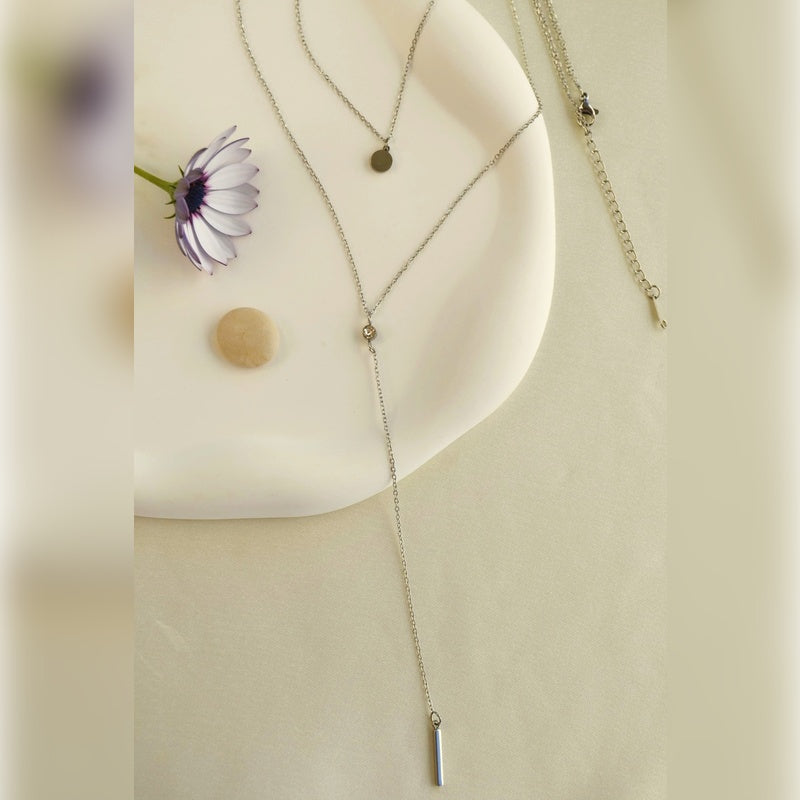 Lariat Necklace, Y Necklace,Long Necklace, Summer Necklace, Chain Necklace, Decollete Necklace, Dual Long Layering Necklace, Gold Silver