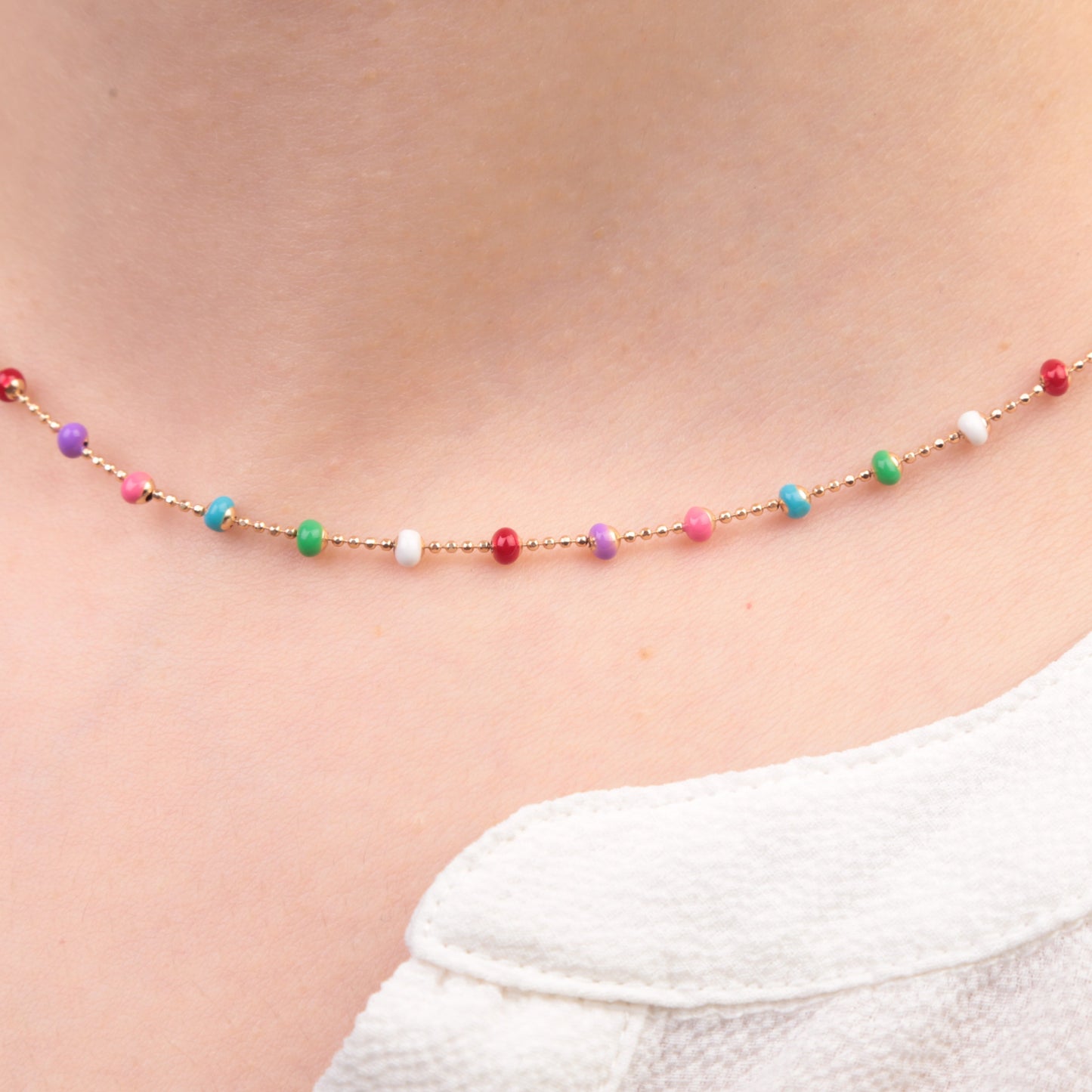 Beaded Necklace Women Necklace Colourful Necklace, Beads, Summer Necklace