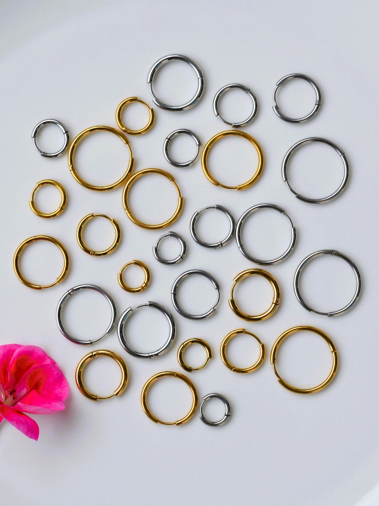 Hoop Earrings Nose Rings  Ring Piercing Hoop Flat Lip Eyebrow Gold and Silver 8 mm 10 mm 12 mm 14 mm 16 mm 18 mm 20 mm