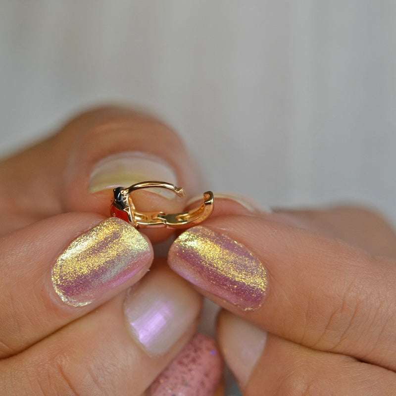 Ladybug Earrings Ring Piercing Minimalist Earring Cute Earrings for Helix, Tragus,  Cartilage Gold  Gift For Her