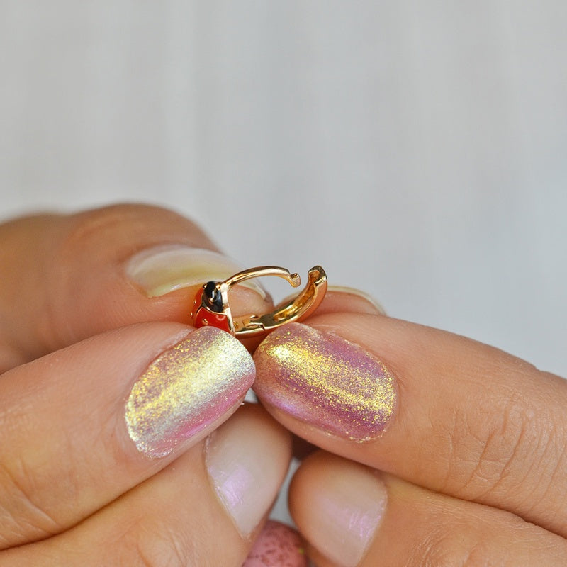 Ladybug Earrings Ring Piercing Minimalist Earring Cute Earrings for Helix, Tragus,  Cartilage Gold  Gift For Her