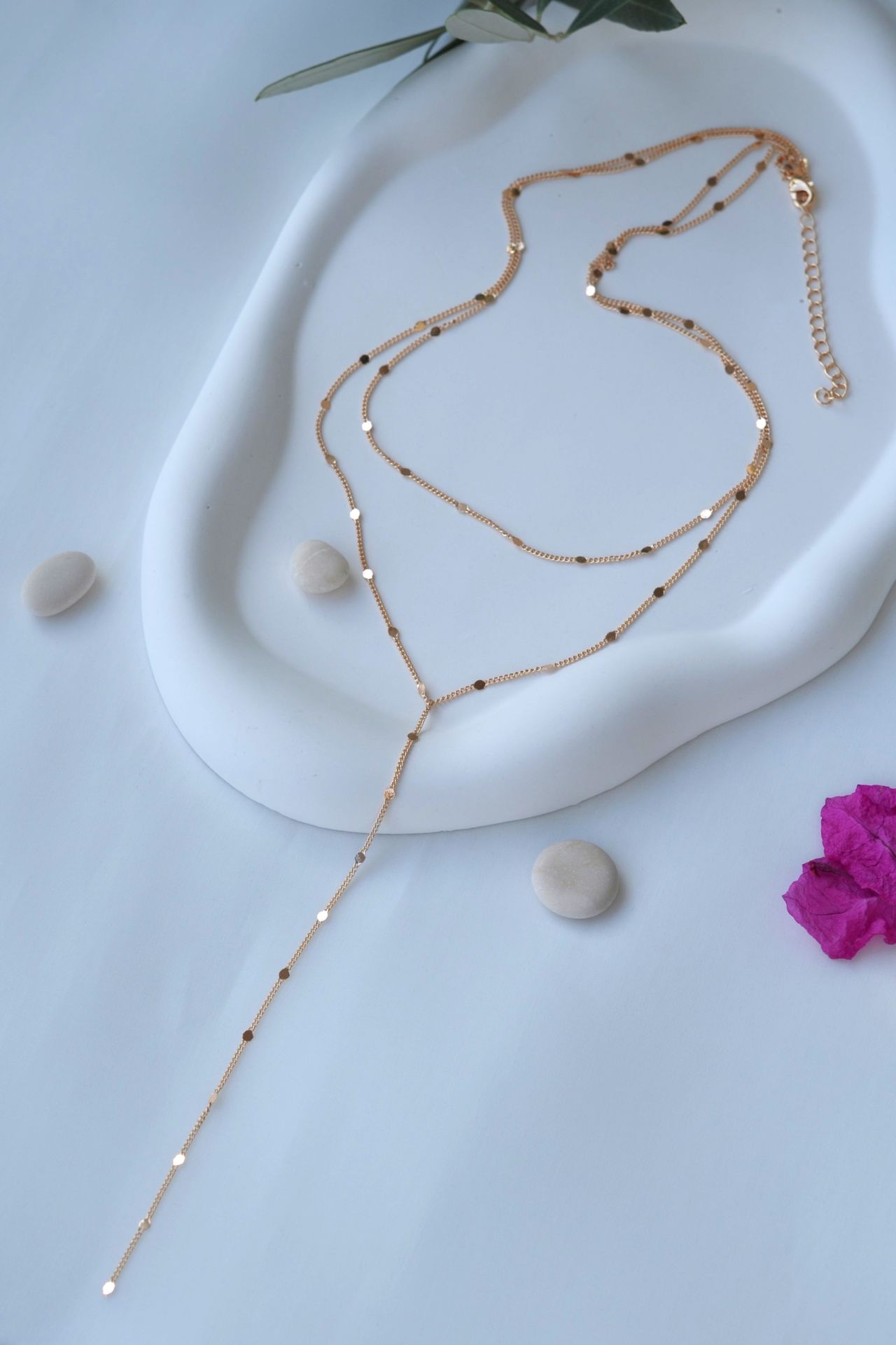 Lariat Necklace, Y Necklace,Long Necklace, Summer Necklace, Chain Necklace, Decollete Necklace, Long Layering Necklace, Gold Silver