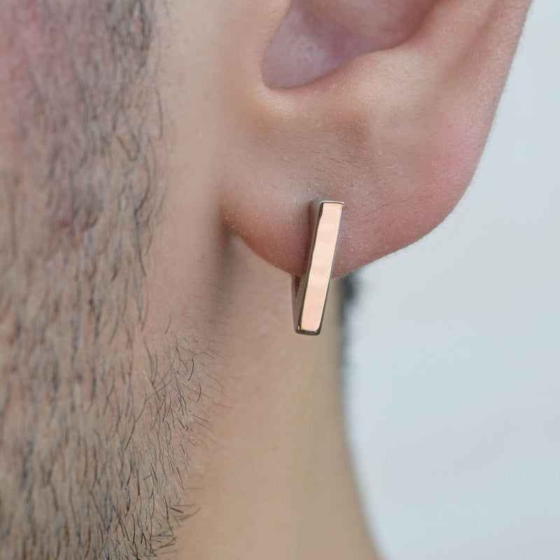 Triangle Steel  Mens Earring Mens Earrings Male  Huggie Antique Thumb Vintage