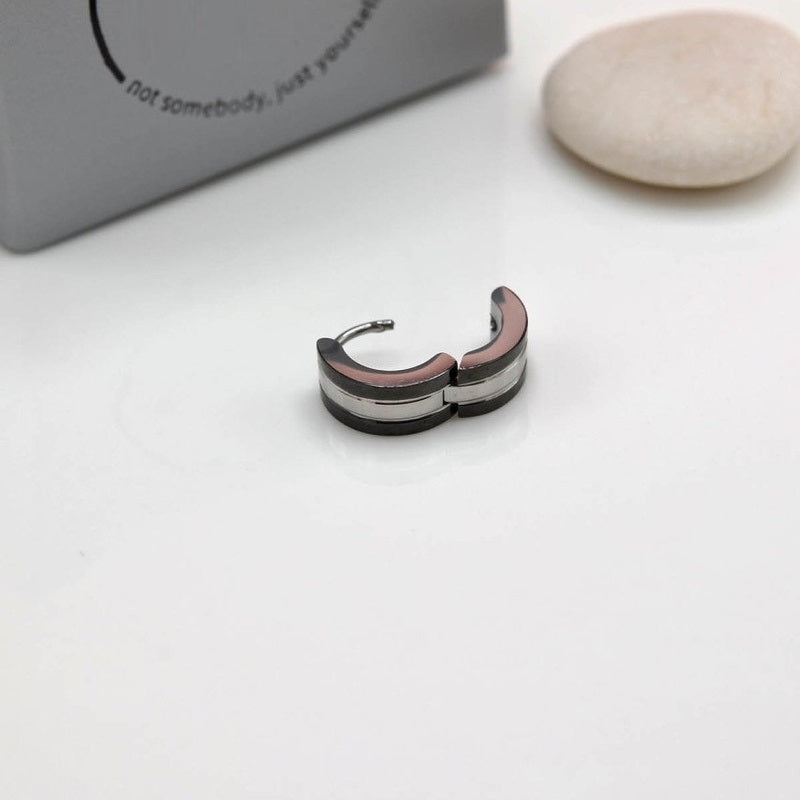 Steel Hoop Mens Earring Mens Earrings Male  Huggie Antique Thumb Vintage