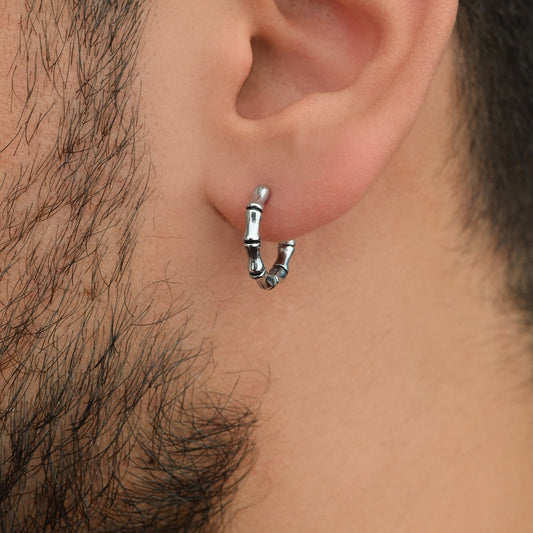 Bone Mens Earring Mens Earrings Male  Huggie Antique Thumb Vintage Hoop Earrings