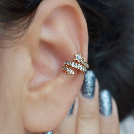 Compression Cartilage Earring Comet Ear Cuff