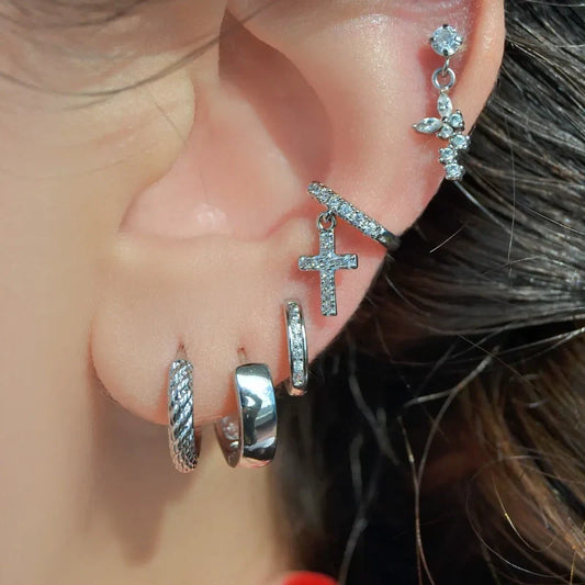 Cross Ear cuff Cross Dangle Earrings Drop Earrings Model Compression Cartilage Earrings