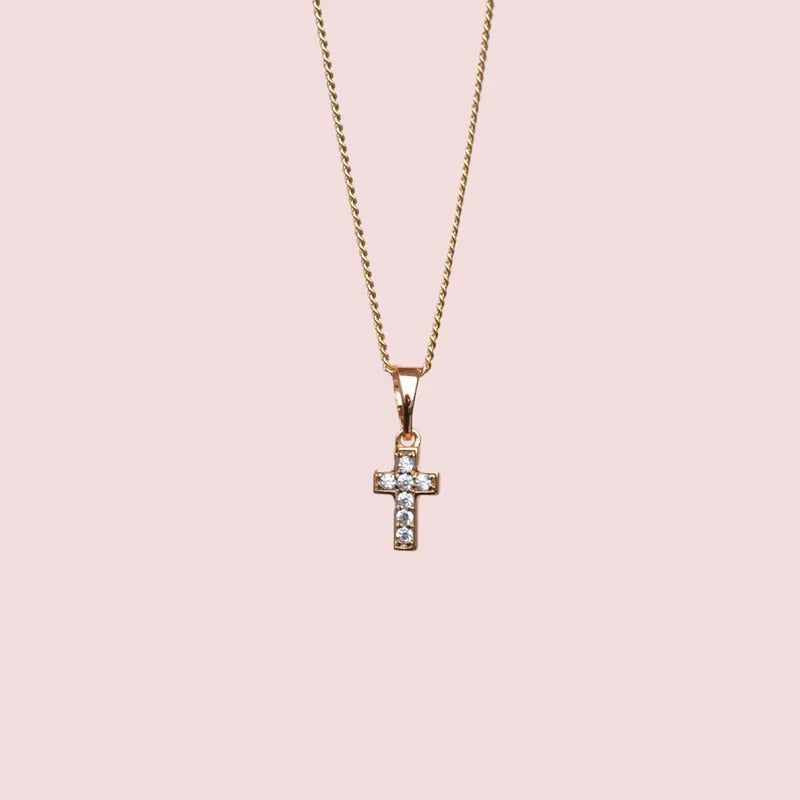 Mini Cross Necklace Minimal Cross Necklace