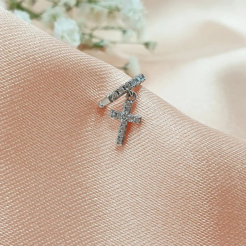 Cross Ear cuff Cross Dangle Earrings Drop Earrings Model Compression Cartilage Earrings