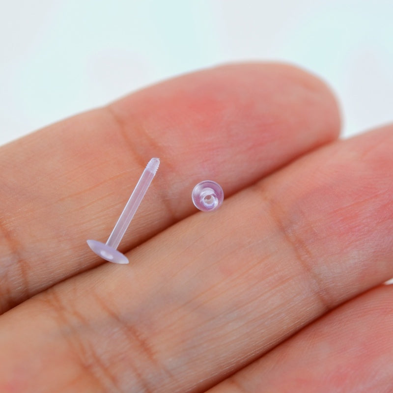 Antiallergic Bioplast Flexible Transparent Silicone Piercing Silicone Stud  Invisible Hypoallergenic