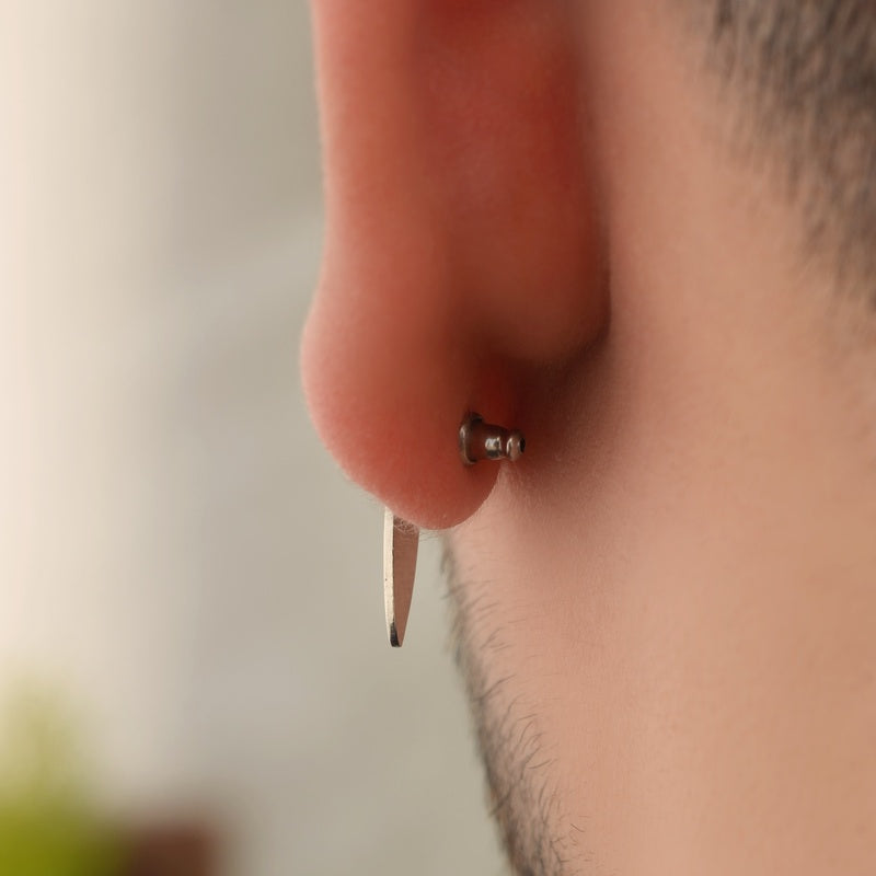 Mens Chef Knife Earring Steel Mens Earring Mens Earrings Male  Huggie Antique Thumb Vintage