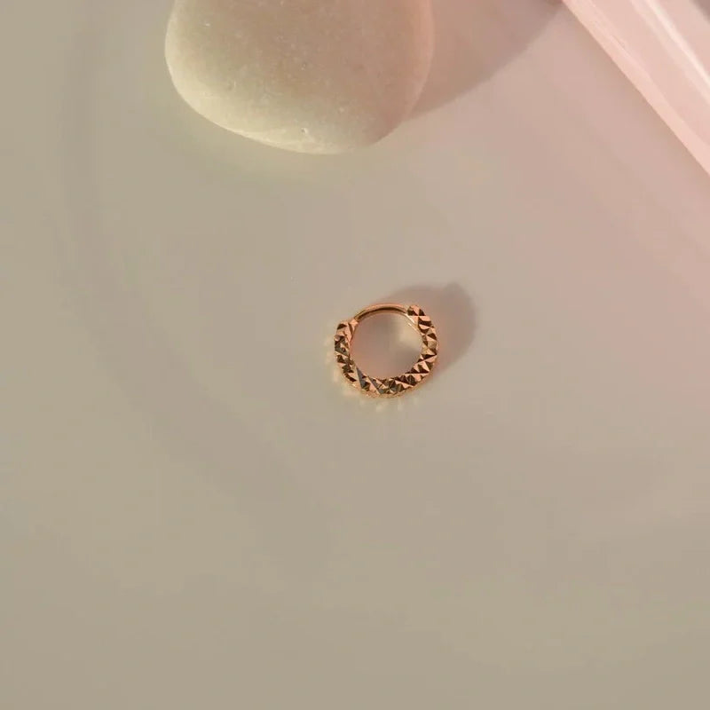6 mm Mini Tragus Piercing, Mini Earring, Laser Cut Earrings,  Rose Gold Model Ring, Hoop Earrings,  Tragus Helix Cartilage Piercing