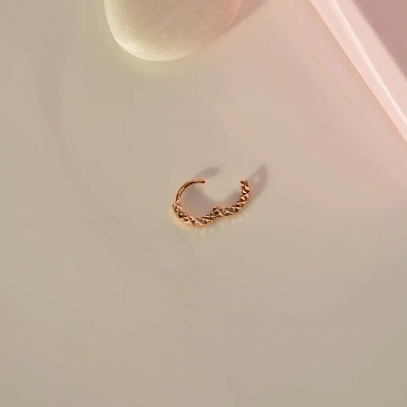 6 mm Mini Tragus Piercing, Mini Earring, Laser Cut Earrings,  Rose Gold Model Ring, Hoop Earrings,  Tragus Helix Cartilage Piercing