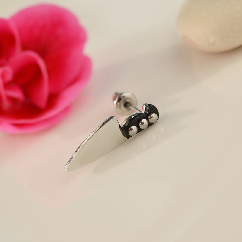 Mens Chef Knife Earring Steel Mens Earring Mens Earrings Male  Huggie Antique Thumb Vintage