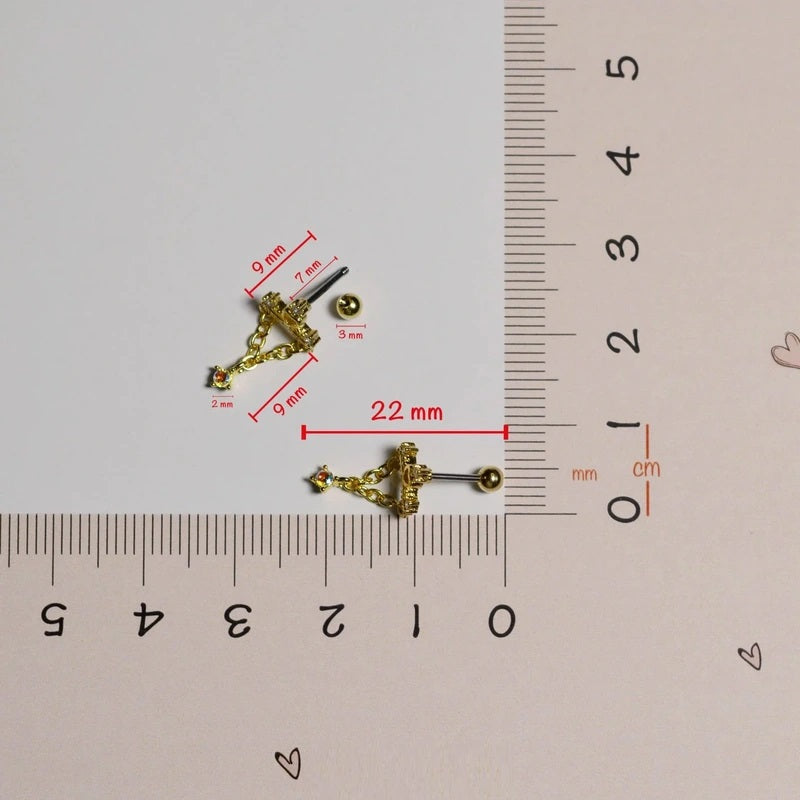 Ear Chain,  Dangle Earrings,Dangle Stud,  Upper Lobe Earrings, Stud Earrings, Piercing Cartilage, Helix Earrings, Gift For Her