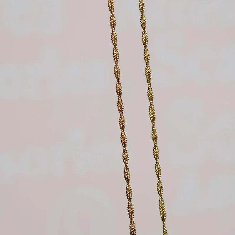 Luminous Rotating Steel Chain Necklace in Silver - 45 cm