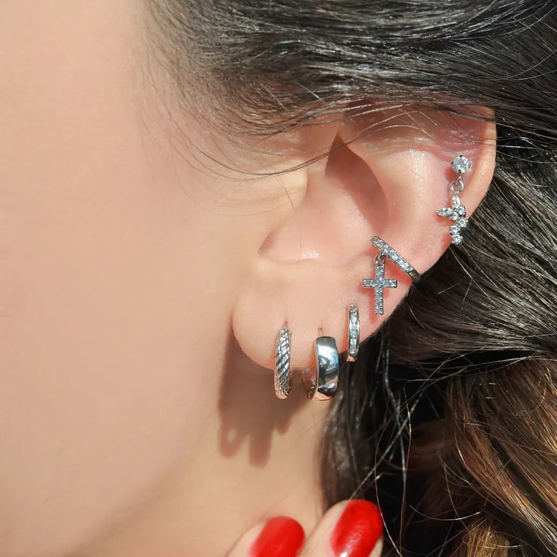 Cross Ear cuff Cross Dangle Earrings Drop Earrings Model Compression Cartilage Earrings