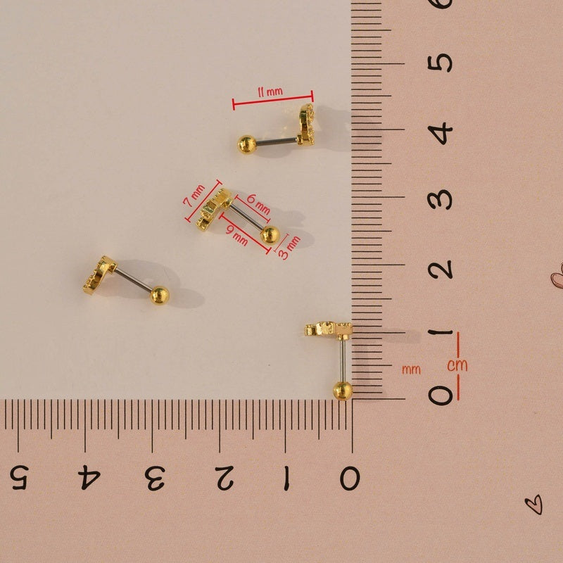 Letter Earrings Stud Letter Earrings  Piercing for Helix, Tragus, Lobe, and Cartilage Gold  Silver Gift For Her