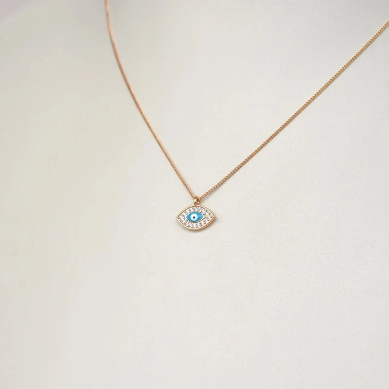 Mini Eye Figured Necklace - Evil Eye Necklace with Minimal Pendant in Silver