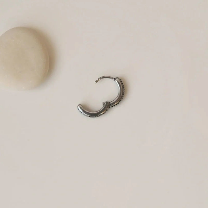 Antique Model Mens Earrings Steel Hoop Mens Earring Male  Huggie Antique Thumb Vintage