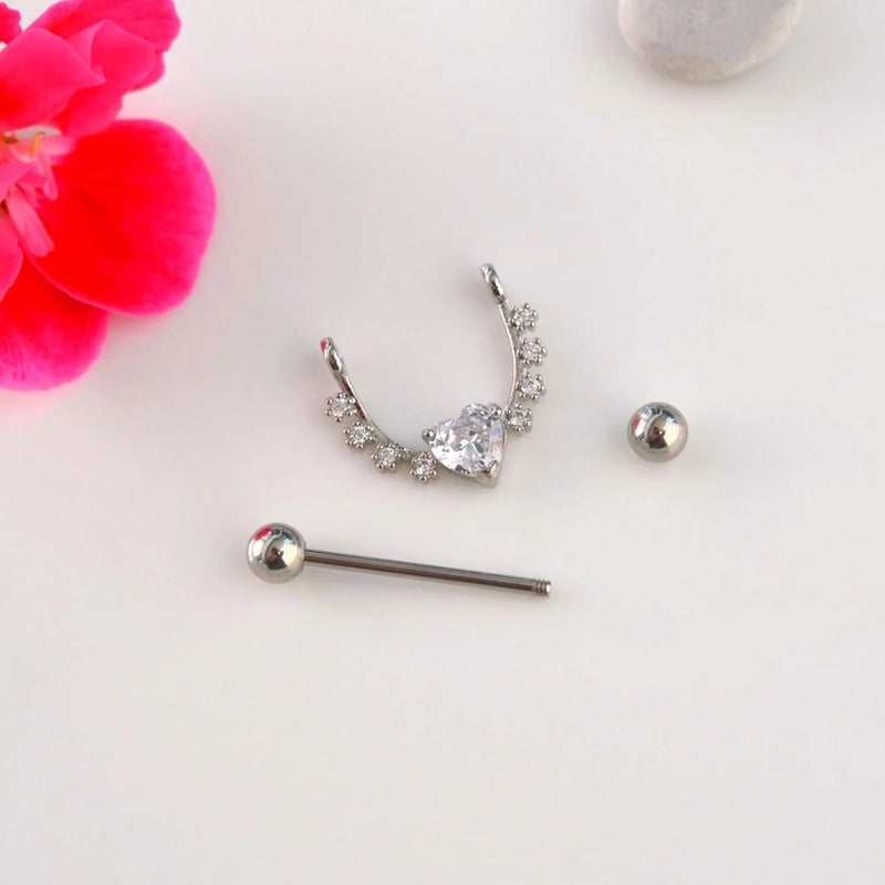 Heart Nipple Piercing Nipple Barbells Nipple Bar Body Piercing Bridge Barbells Body Jewelry