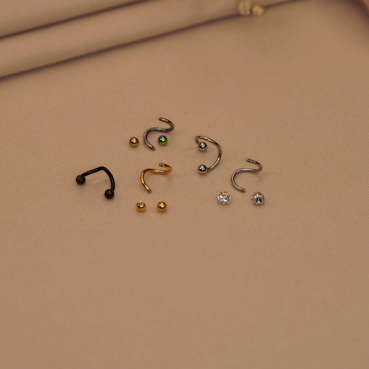 Twisted Piercing Spiral Piercing  Spiral Earrings Crimped Steel   for Tragus, Helix, and Cartilage  Gold Silver Black