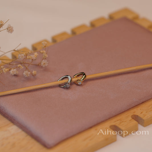 Gold Polar Star Earring, Star Earring, Ring Tragus Piercing Helix Piercing Cartilage Earring Gold  Silver