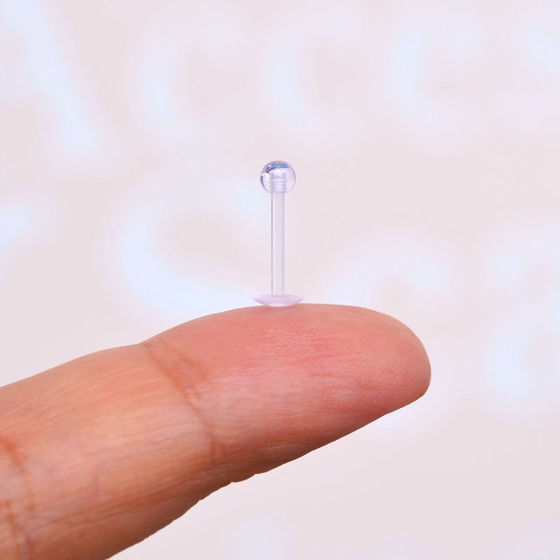 Antiallergic Bioplast Flexible Transparent Silicone Piercing Silicone Stud  Invisible Hypoallergenic