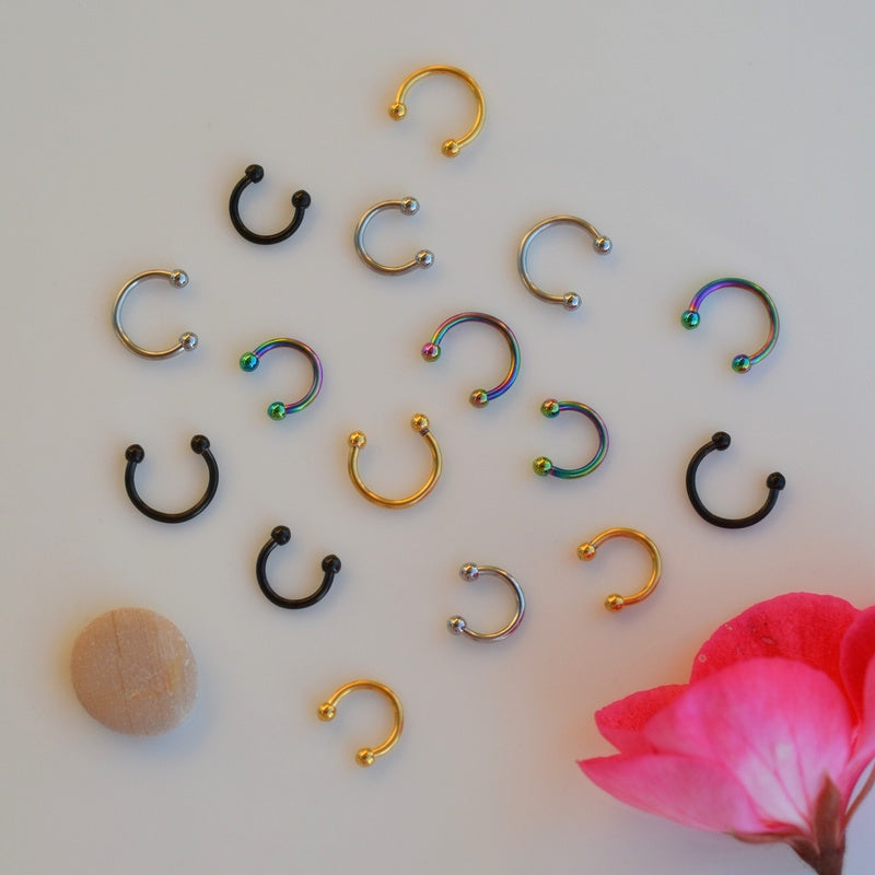 Mini Thin Horseshoe Earring Piercing Septum Ring  Nose  Ring Barbell  Lip Eyebrow Nose Bar For  Tragus, Helix, Cartilage Conch,