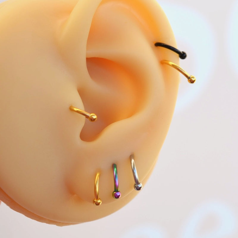 Mini Thin Horseshoe Earring Piercing Septum Ring  Nose  Ring Barbell  Lip Eyebrow Nose Bar For  Tragus, Helix, Cartilage Conch,