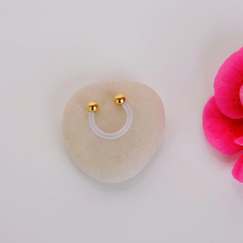 Flexible Bioflex Silicone Tragus Horseshoe Piercing, Hypoallergenic Nose Piercing