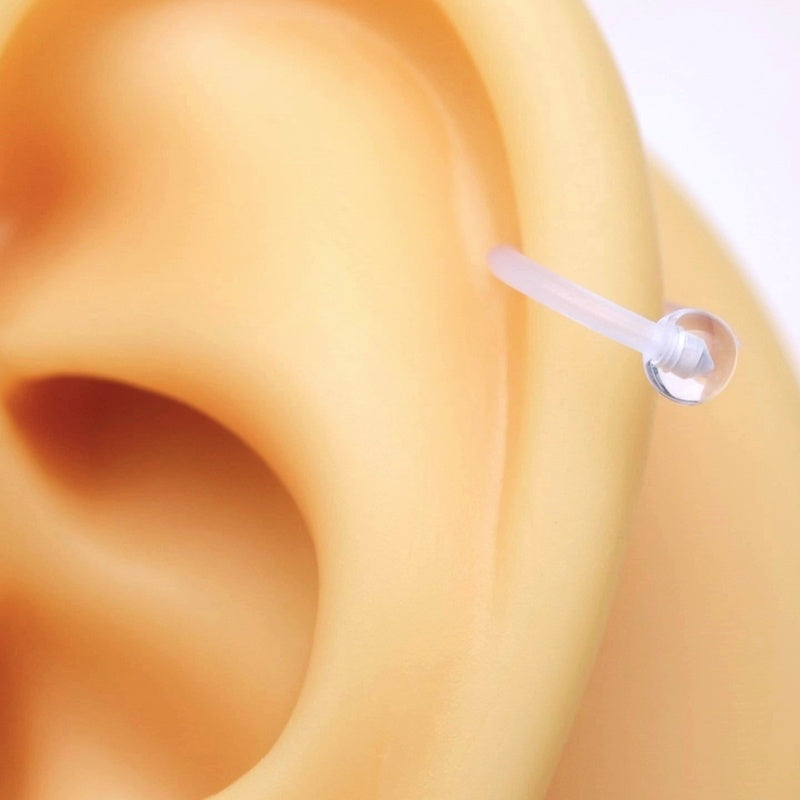 Flexible Bioflex Silicone Tragus Horseshoe Piercing, Hypoallergenic Nose Piercing