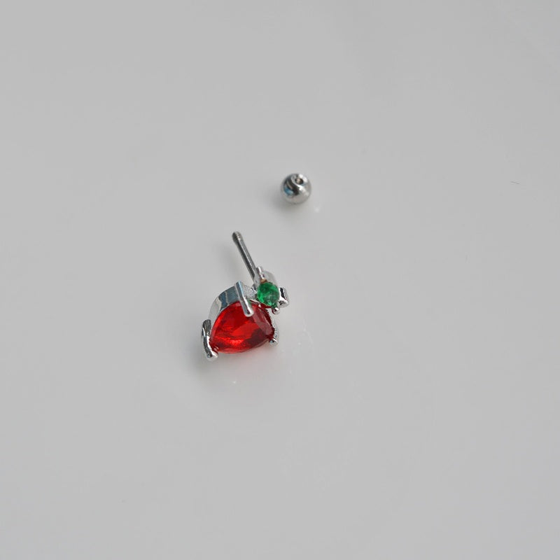 Red Apple Earring, Apple Earrings Stud Earrings   Helix Cartilage Piercing Gold Silver Gift For Her