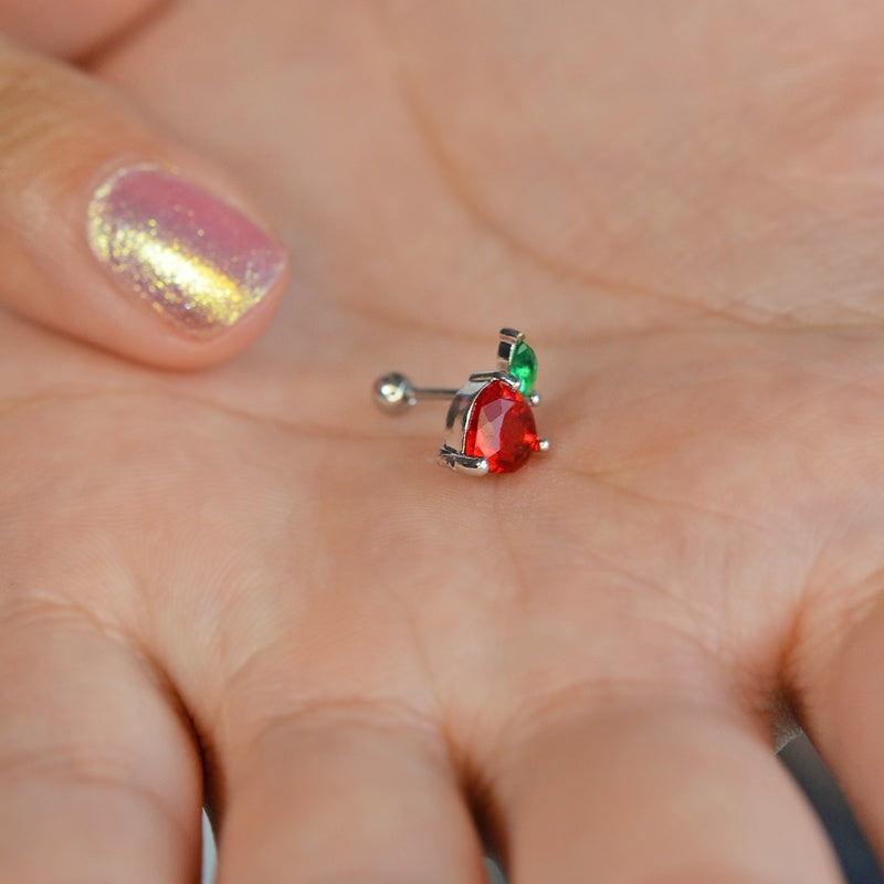 Red Apple Earring, Apple Earrings Stud Earrings   Helix Cartilage Piercing Gold Silver Gift For Her