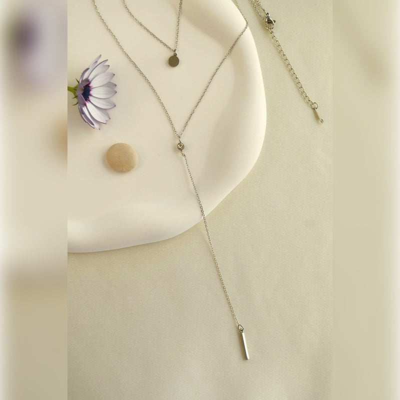 Lariat Necklace, Y Necklace,Long Necklace, Summer Necklace, Chain Necklace, Decollete Necklace, Dual Long Layering Necklace, Gold Silver