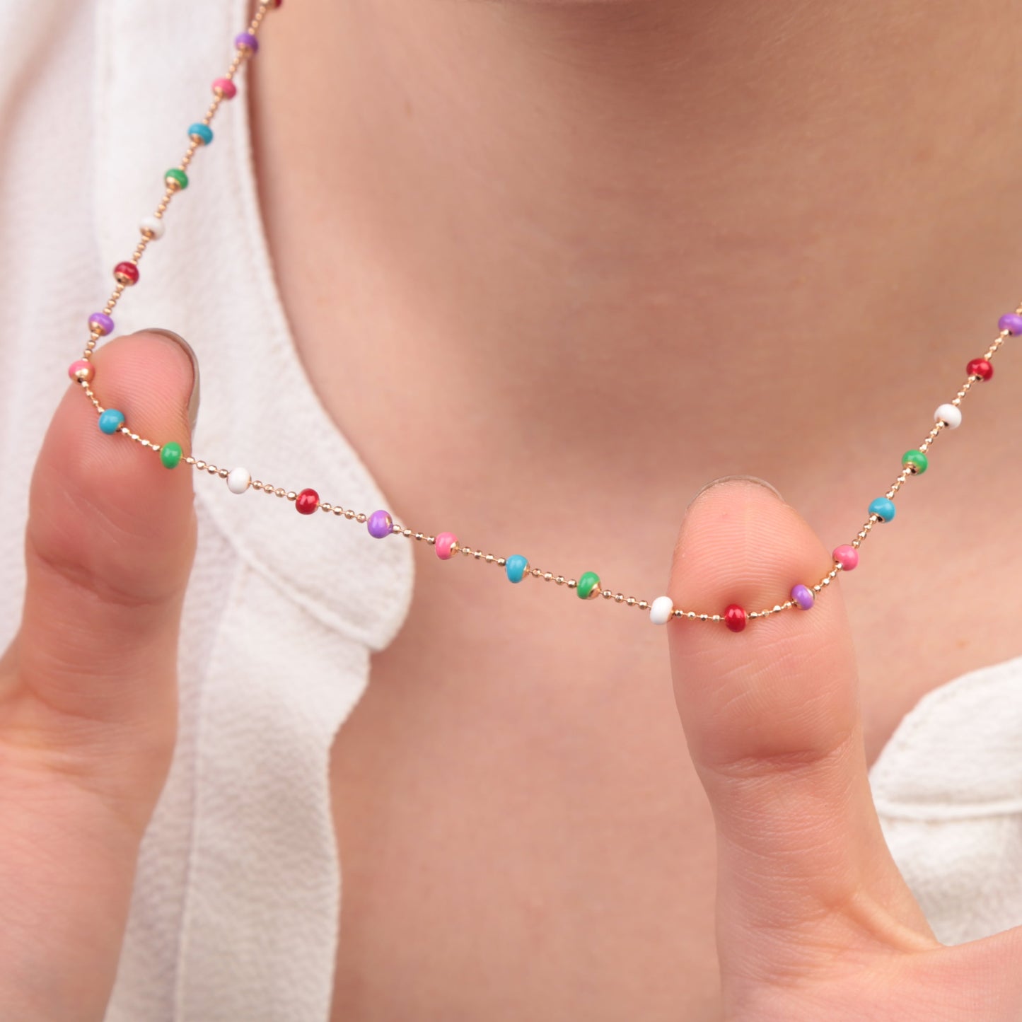 Beaded Necklace Women Necklace Colourful Necklace, Beads, Summer Necklace