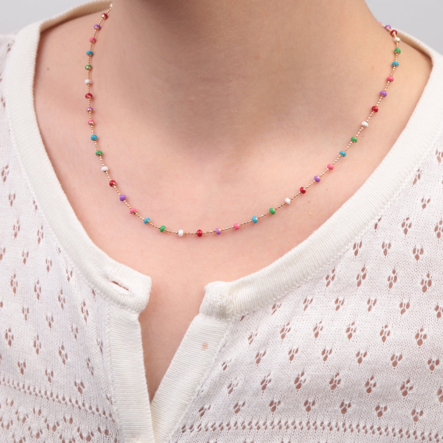 Beaded Necklace Women Necklace Colourful Necklace, Beads, Summer Necklace