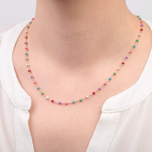 Beaded Necklace Women Necklace Colourful Necklace, Beads, Summer Necklace