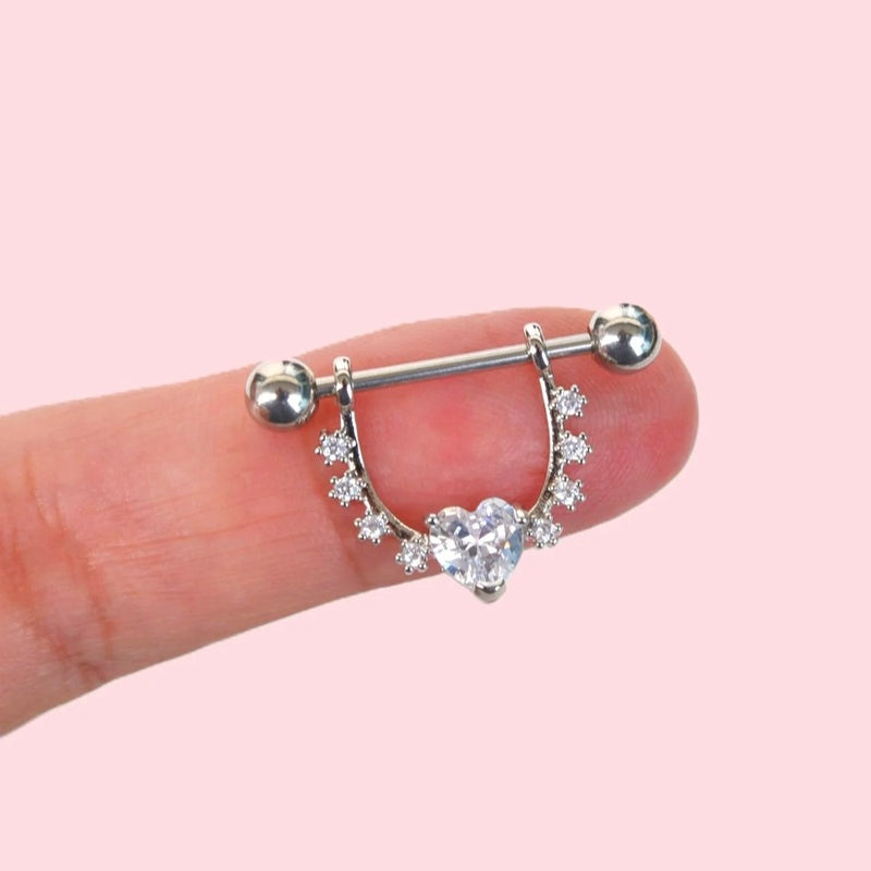 Heart Nipple Piercing Nipple Barbells Nipple Bar Body Piercing Bridge Barbells Body Jewelry