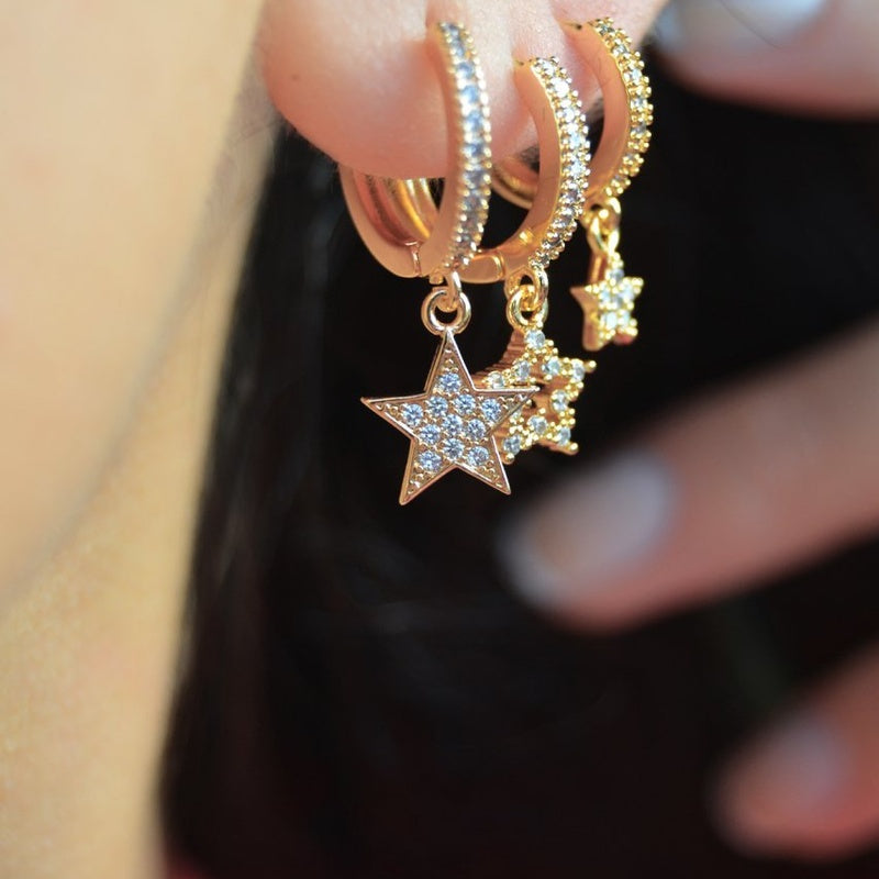 Stars Earring Set  Dangle Earrings Drop Earrings Earring Set Earrings Dangle Set of 3 Earrings Gold Silver