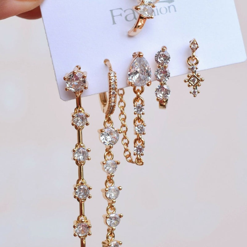 Waterway Light Flood Earring Set Drop Earrings Huggie Earring Set Hoop Earrings Dangle Earring Set  Set Of 6 Gold Silver